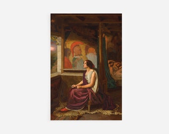 Thomas B. Seddon - Penelope The Odyssey (1852) - Art Print Poster Painting - Museum Quality Giclee Home Wall Décor