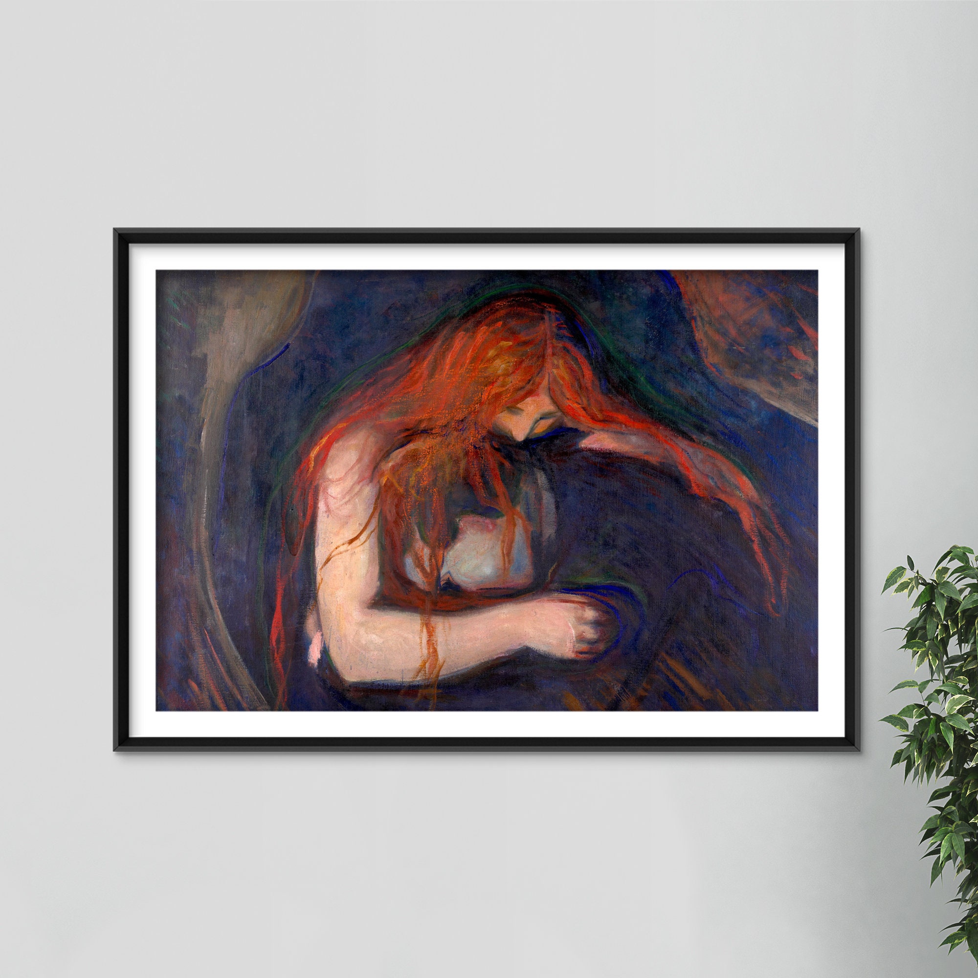 Thicken Indbildsk bule Edvard Munch Vampire 1895 Painting Photo Poster Print - Etsy