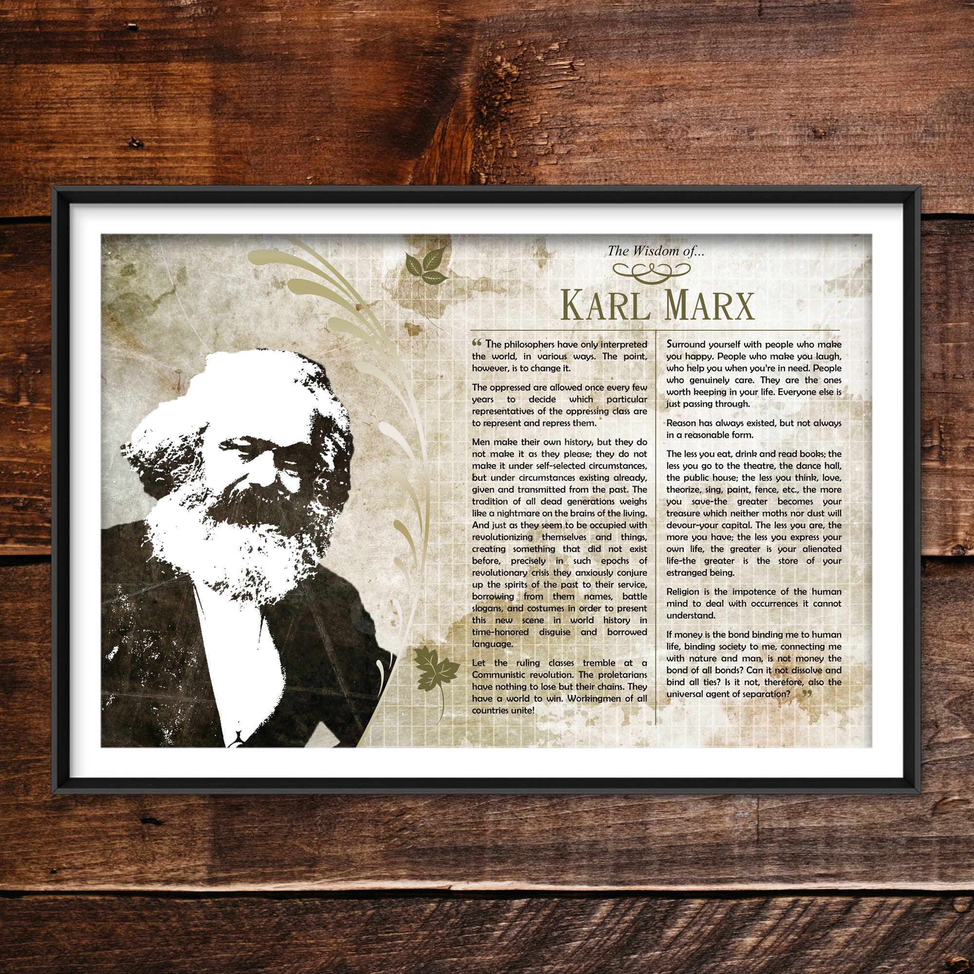 Karl Marx Greatest Quotes - Original Art Print Featuring His Deepest Wisdom  - Photo Poster Gift Socialism Marxism Communism Das Kapital - Etsy, image size:2000x2000