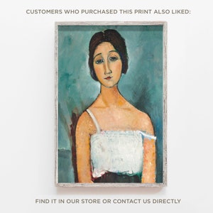Amedeo Modigliani - Flicka i grön blus (1917) - Klassisk målning Fotoaffisch Konstgåva Väggdekoration Heminredning bild 8