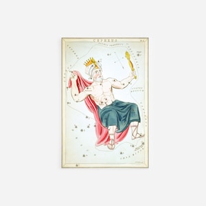 シドニー ホール - ウラニアの鏡 - ケフェウス座 (1825) 絵画 ポスター プリント アート ホーム 壁飾り 星座 星座 キング #ATTEMPT2
