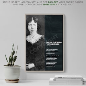 Emily Dickinson Poem - Hope is the Thing With Feathers - Poster Original Art Print Photo Poetry