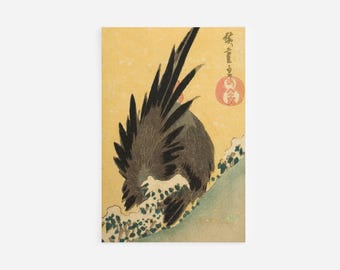 Utagawa Hiroshige - Rooster on a Hillside in Winter (1830) - Painting Poster Print Art Gift Giclée Japan Japanese Ukiyo-e Chicken Cockerel