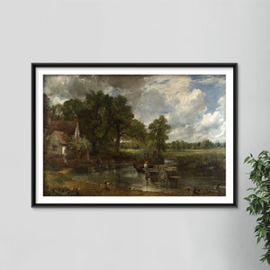 John Constable - The Hay Wain (1821) - Reproduction of a Classic Painting - Photo Poster Print Art Gift River Stout Essex Hey Wane Noon