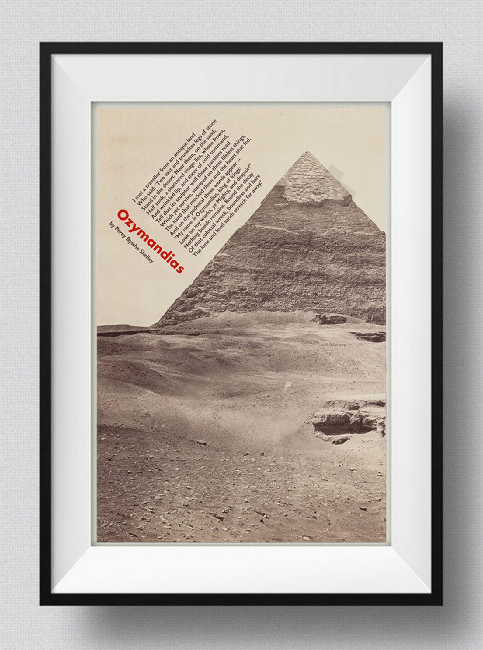 Ozymandias Poem by Percy Bysshe Shelley The Pyramid / Sphinx | Etsy