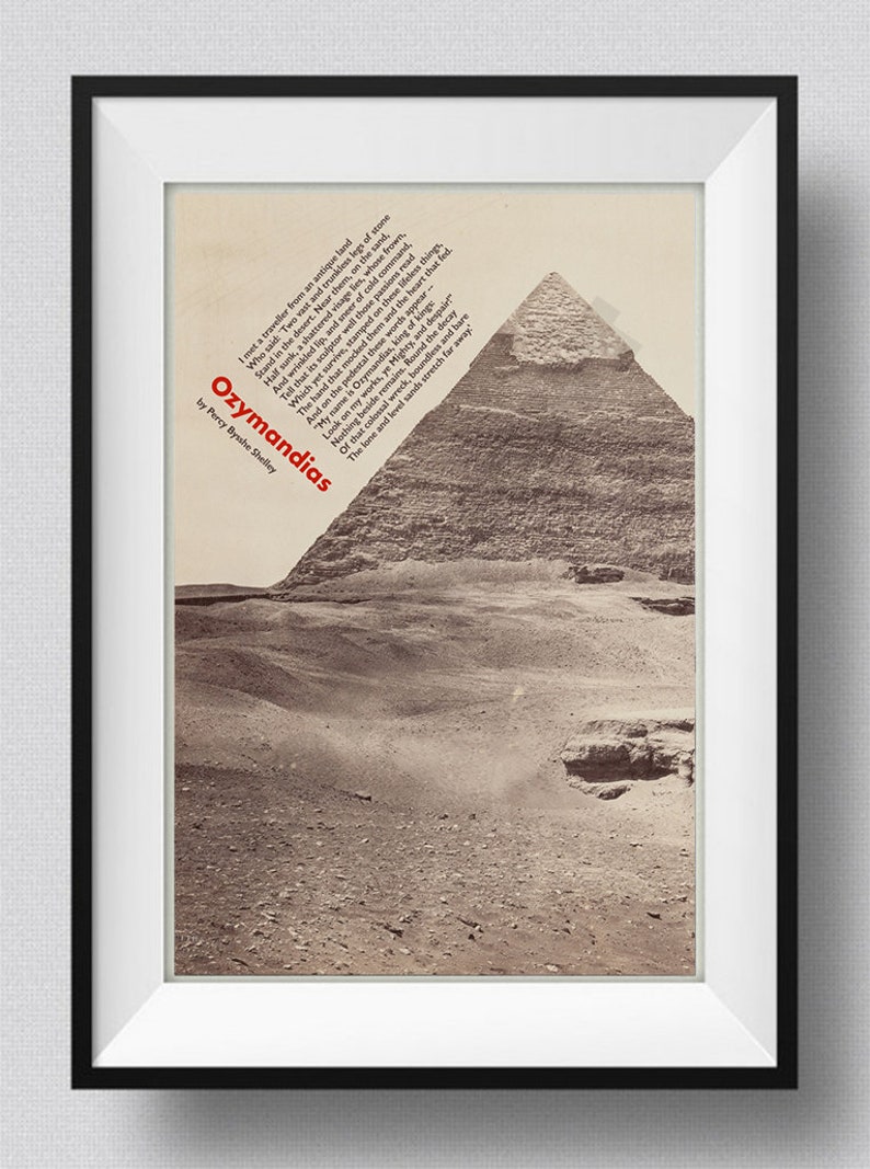Ozymandias Poem by Percy Bysshe Shelley The Pyramid / Sphinx | Etsy