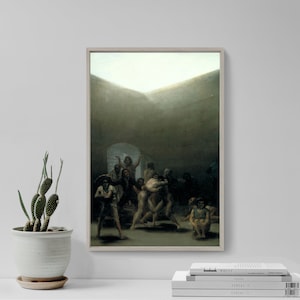 Francisco Goya - Courtyard with Lunatics (1794) - Classic Painting Photo Poster Print Art Gift Asylum Crazy Spooky