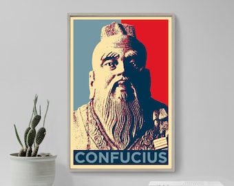 Confucius Original Art Print - Photo Poster Gift Wall Home Decor - Hope Parody Chinese Philosopher Confucianism Book of Rites The Art of War