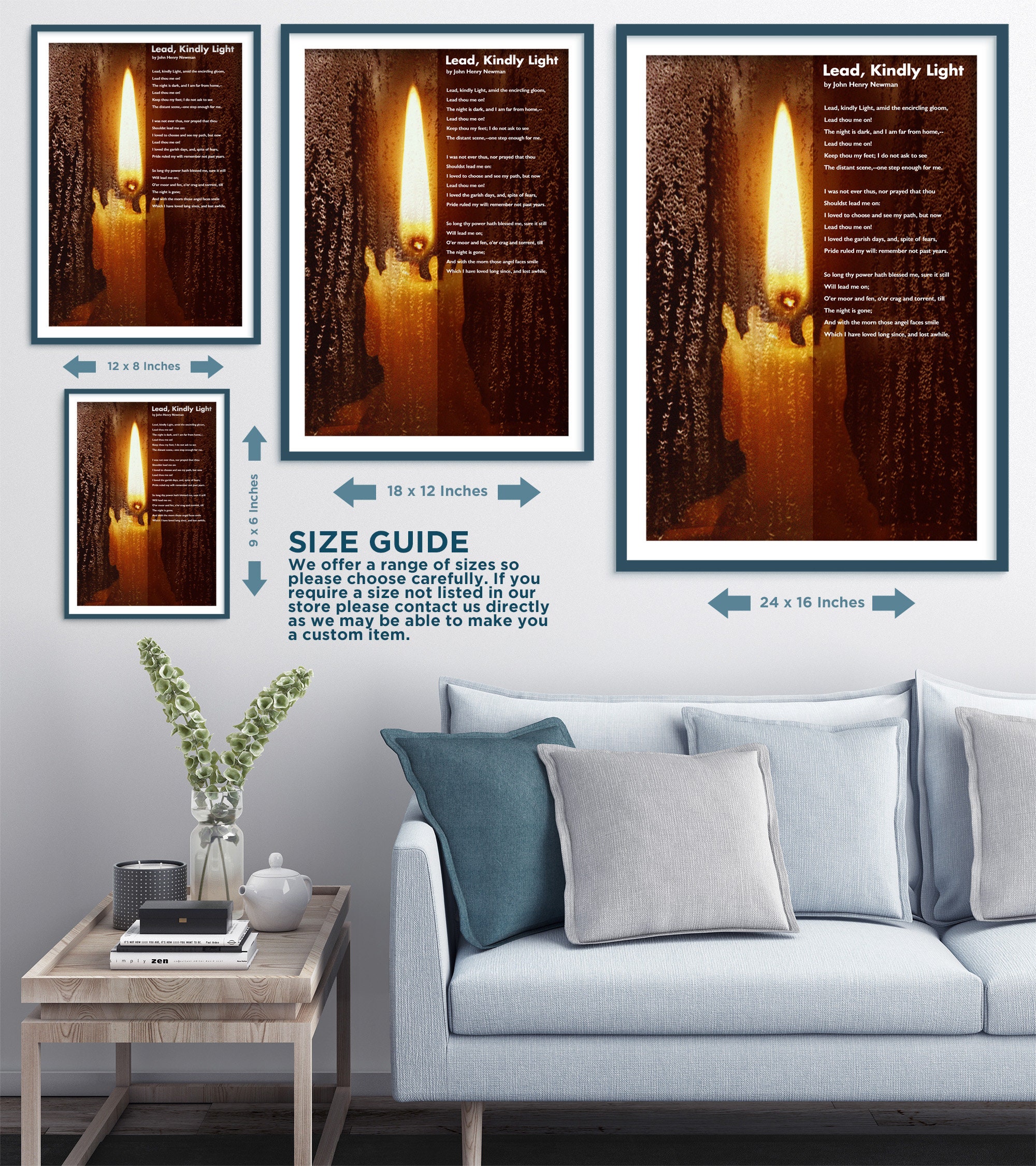 Lead Kindly Light Poem by John Henry Newman Art Print Etsy UK