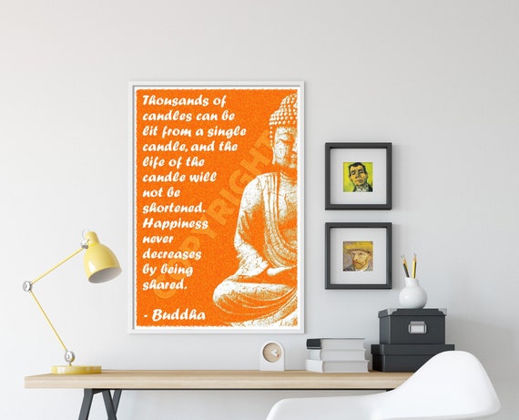 The Buddha Inspirational Quote Poster Thousands of Candles | Etsy