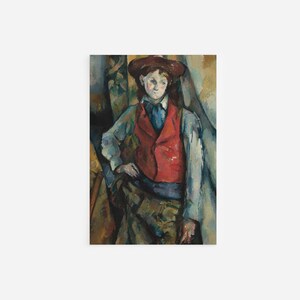 Paul Cézanne - Boy in a Red Waistcoat (1890) - Reproduction of a Classic Painting - Photo Poster Print Art Gift - Cezanne Young Cowboy