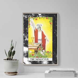 Carte de Tarot - Le Magicien - Affiche imprimée d'art Cadeau Photo Décoration murale - Lecture occulte magique Fortune Spirituelle Païenne
