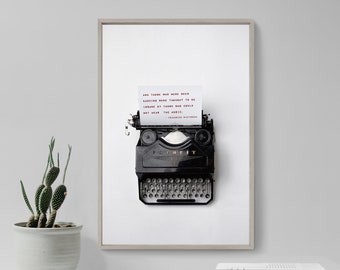 Friedrich Nietzsche - Those who were seen dancing - The Typewriter - Poster Original Art Print Photo Wall Home Decor - Music Love Motivation