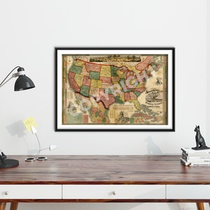Historic Map of the United States From 1875 (reproduction) Photo Poster ...