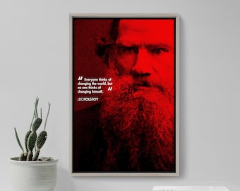 Leo Tolstoy Original Art Print - Photo Poster Gift Wall Decor Quote - War and Peace Russian Literature