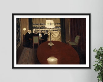 Felix Vallotton - The Poker Game (1902) - Classic Painting Photo Poster Print Art Gift - Men Around Table, Playing Cards, Texas Hold'Em
