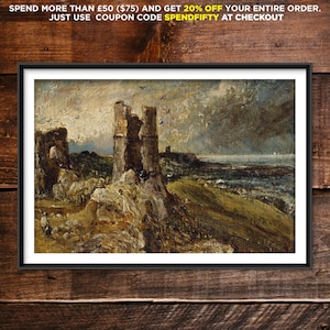 John Constable - Hadleigh Castle 2 (1829) - Reproduction of a Classic Painting - Photo Poster Print Art Gift Landscape Painter Ruins