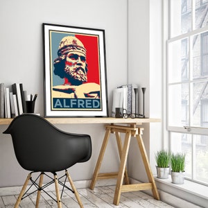 Impression d'art originale d'Alfred le Grand cadeau poster photo espoir parodie roi des Saxons de l'Ouest image 3