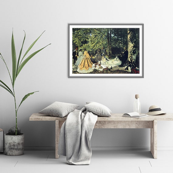 クロード・モネ - 草上の昼食（1865年） - クラシック絵画写真ポスター