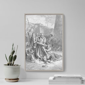 Gustave Dore - The Death of Abimelech (1866) - Drawing Photo Poster Print Art Gift Museum Gallery Giclee Bible
