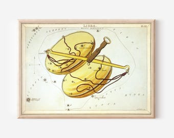 Sidney Hall - Urania's Mirror - Libra Constellation (1825) Painting Photo Poster Print Art Gift Zodiac
