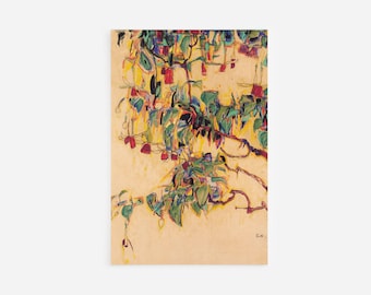 Egon Schiele - Sun Tree (1910) - Classic Painting Photo Poster Print Art Gift Wall Home Decor Flowers