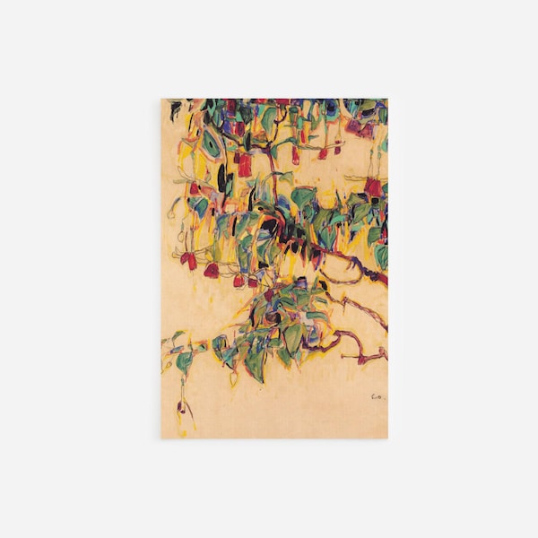Egon Schiele - Árvore do Sol (1910) - Pintura Clássica, Foto, Pôster, Impressão, Arte, Presente, Decoração de Parede, Flores