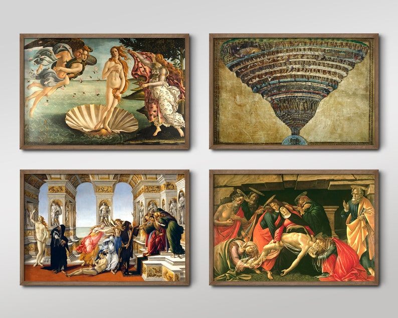 Set of Four Sandro Botticelli Prints - 4 Classic Paintings - Photo ...