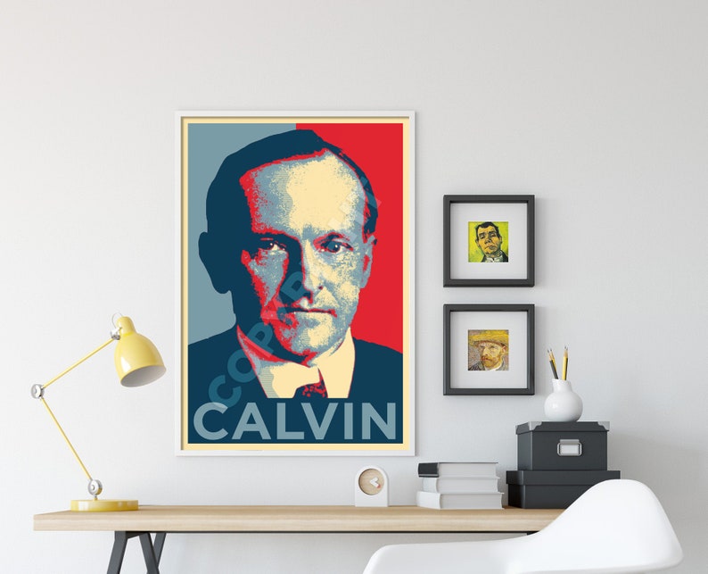 Calvin Coolidge Original Art Print Photo Poster Gift Hope Etsy