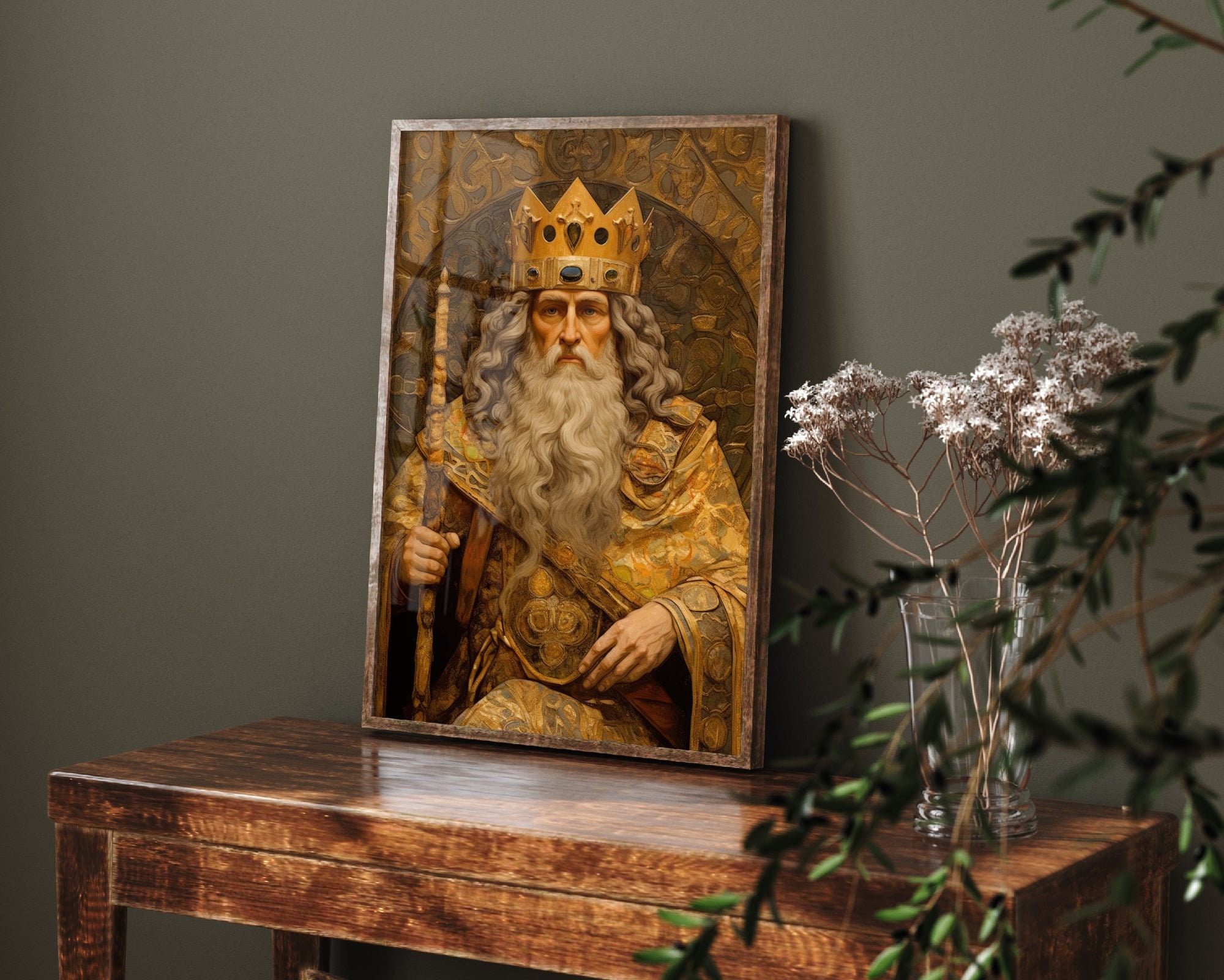 Charlemagne German Hero Inspired by Gustav Klimt / Foley - Art Print Poster Painting - Giclee Home Wall Décor