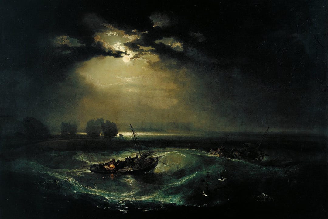 ウィリアム・ターナー - 海上の漁師たち (1796) - 絵画写真ポスター