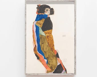エゴンシーレ 絵画 （中サイズ） エゴン・シーレ - エディット・シーレの肖像 (1917) - クラシック絵画