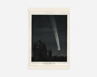 Etienne Leopold Trouvelot - The Great Comet of 1881 (1881) Art Print Photo Poster Gift Wall Home Decor Giclée Museum Astronomy Asteroid