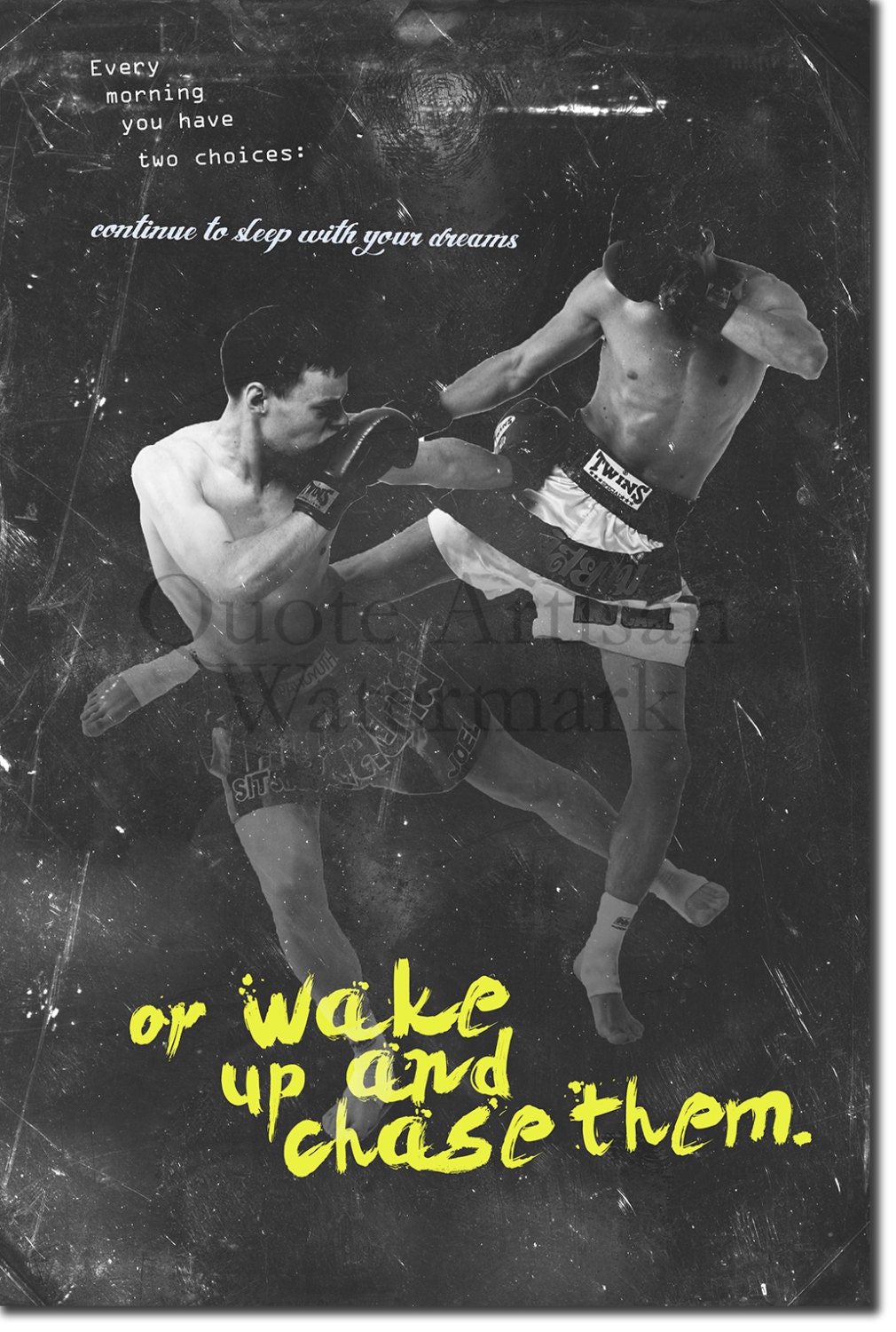 Muay Thai Motivational Poster 09 Every morning you have Etsy