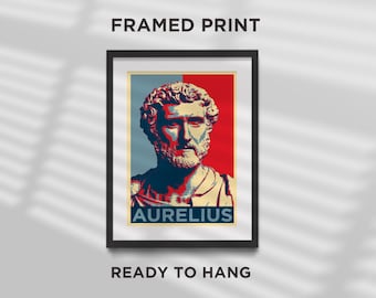 INRAMAT TRYCK - Marcus Aurelius Original Konst Fotoposter Gåva Hem Väggdekor Hopp - Filosofi Stoicism Stoisk - Klar att hänga Svart Ram