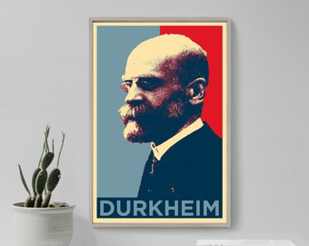 Impression d'art originale d'Emile Durkheim - Poster photo, cadeau pour la maison, oeuvre d'art mural - espoir parodie sociologie inventeur sociologue