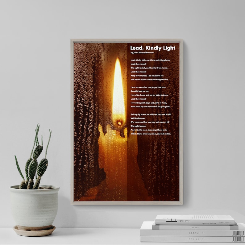 Lead Kindly Light Poem by John Henry Newman Art Print Etsy UK