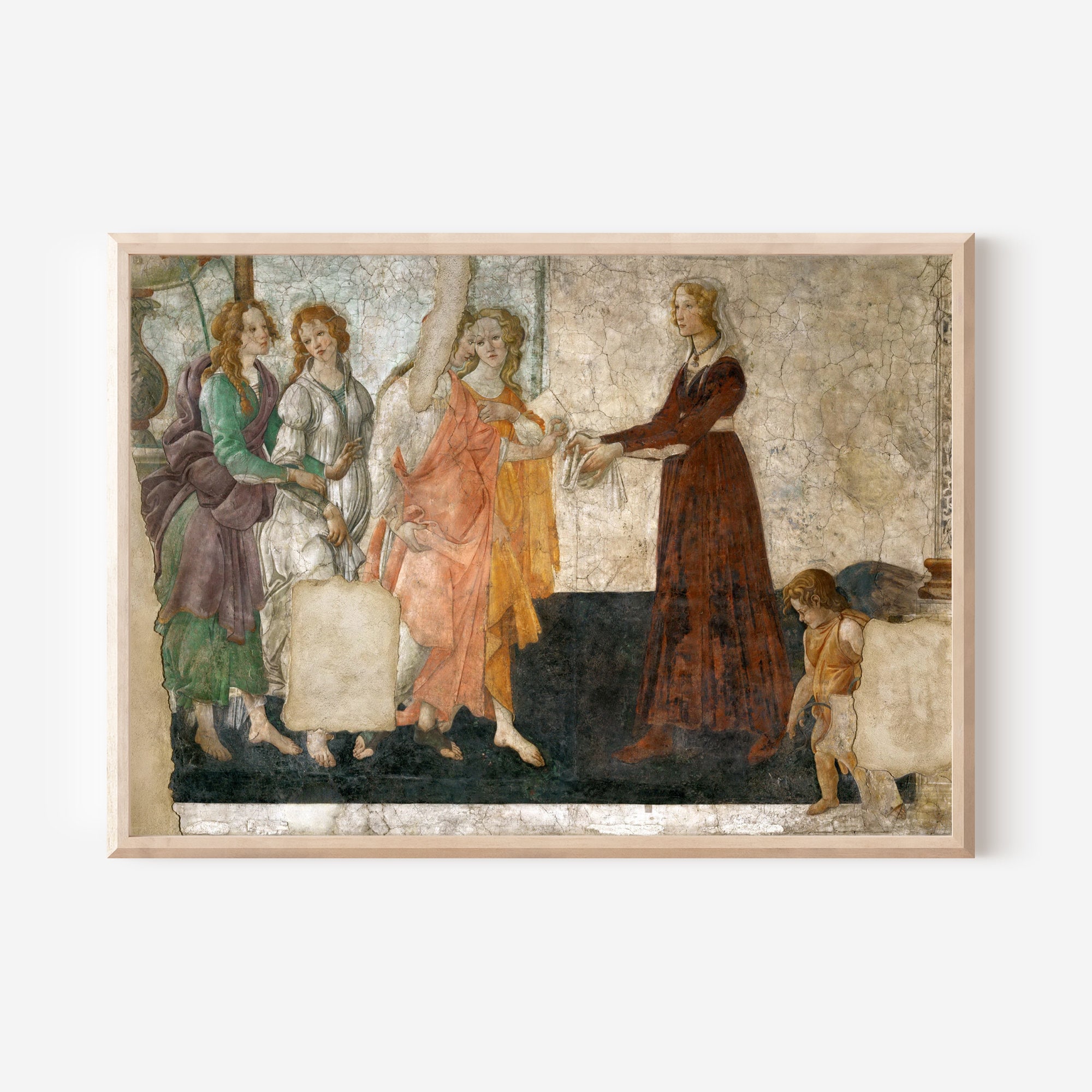 Sandro Botticelli - Venus y las Tres Gracias ofreciendo regalos a una joven  (1490) - Pintura clásica - Póster fotográfico - Impresión artística -  Regalo - Etsy México, image size:2000x2000