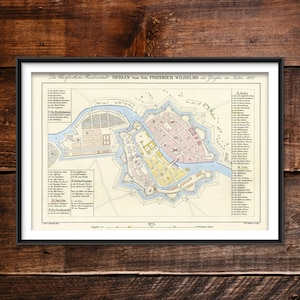 Reproduction of a Vintage Berlin Map from 1688 - Size is 30x20cm - Photo Poster Print Gift Wall WoodBG Decor Art Street Home - Old Archive