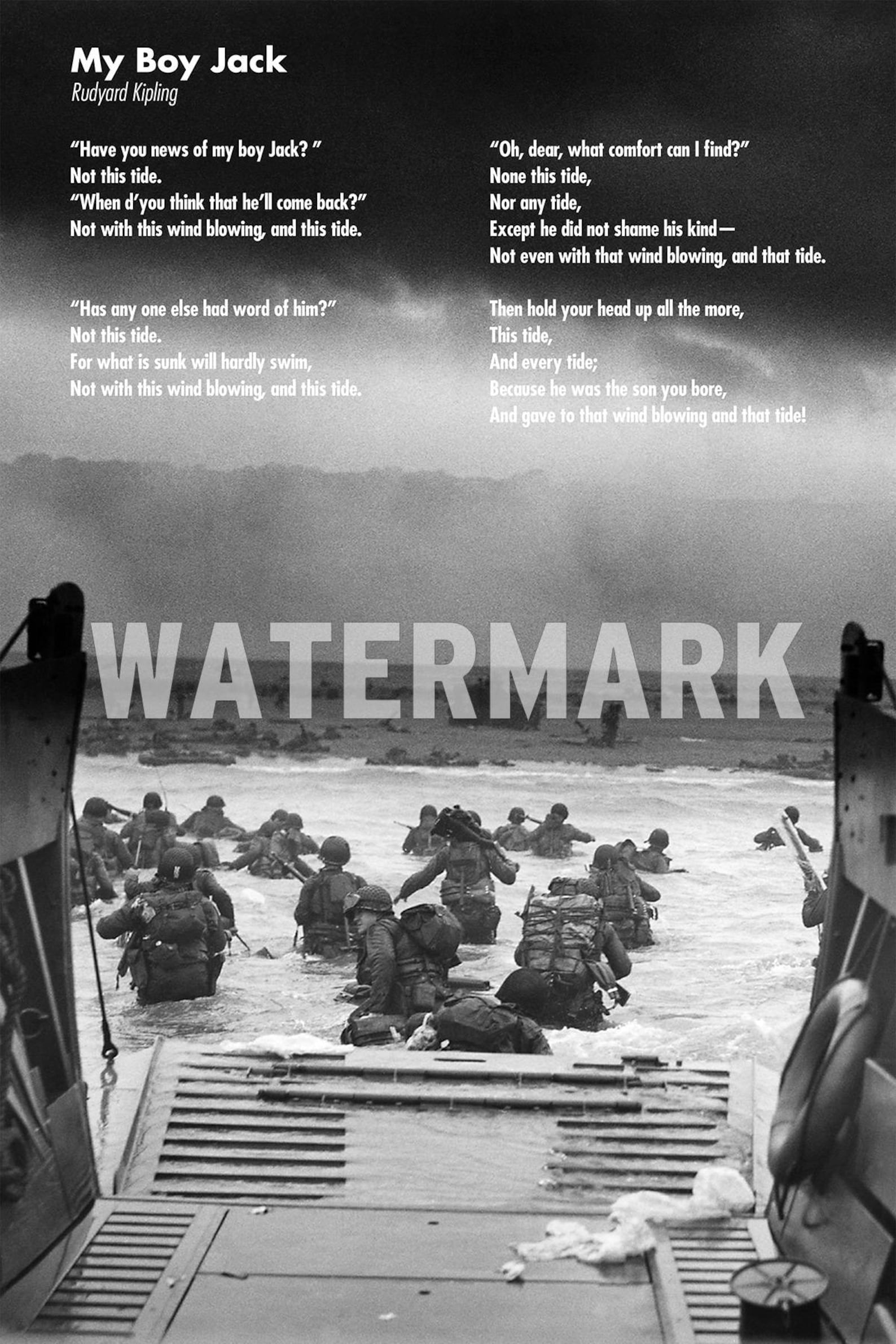 Rudyard Kipling Poem My Boy Jack Poster Original Art Print Etsy