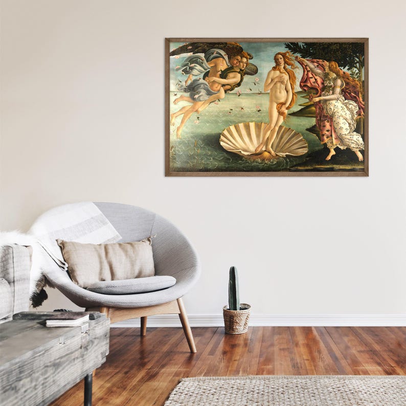 Sandro Botticelli - The Birth of Venus (1484) - Reproduction of a Classic Painting - Photo Poster Print Art Gift image 2