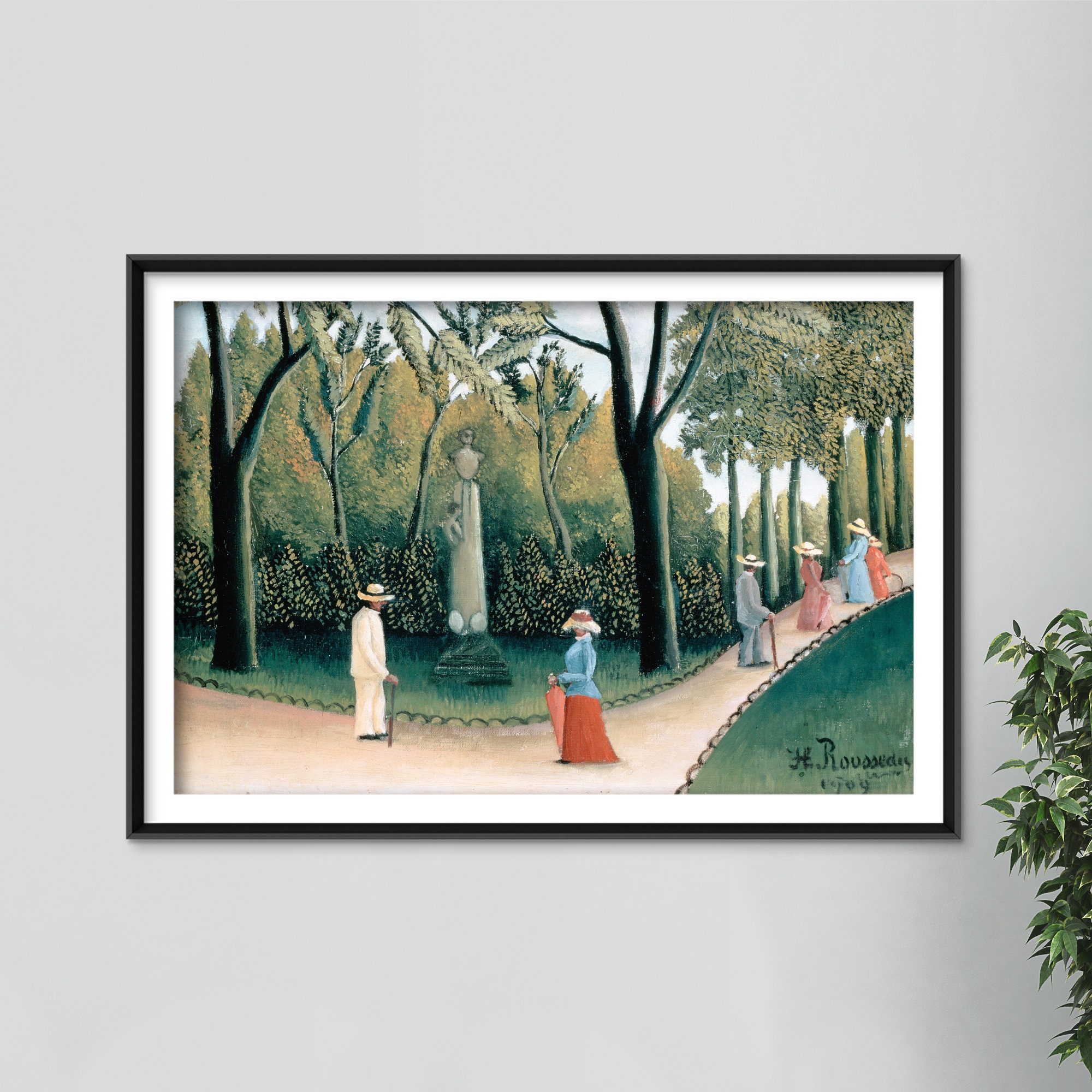 ルソー】ルクセンブルク庭園のショパン記念碑 額付br/Henri Rousseau ルソー】ルクセンブルク庭園のショパン記念碑 額付br/Henri Rousseau