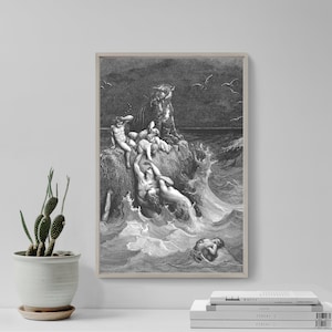 Gustave Dore - The Deleuge (1866) - Drawing Photo Poster Print Art Gift Museum Gallery Giclee Bible Deluge