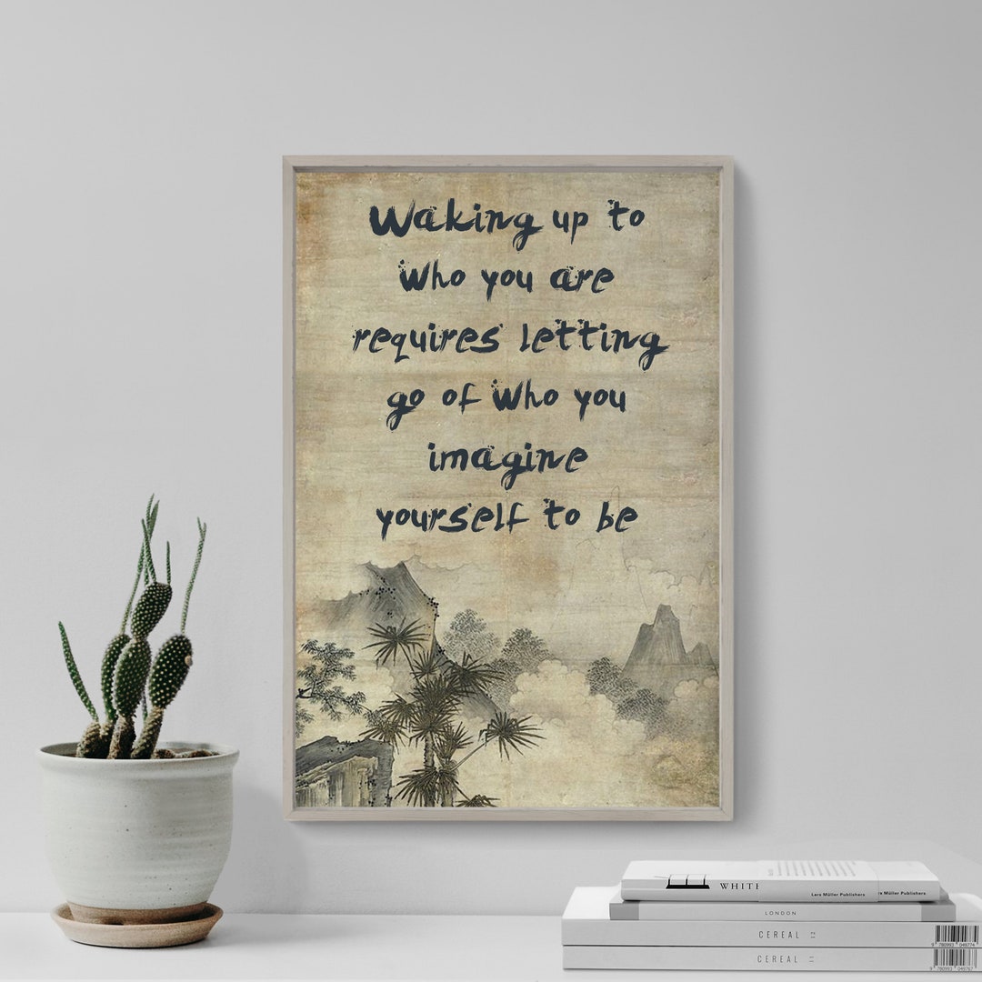 ZEN QUOTE POSTER 6 - Waking up to Who You Are - Original Art Print Gift ...