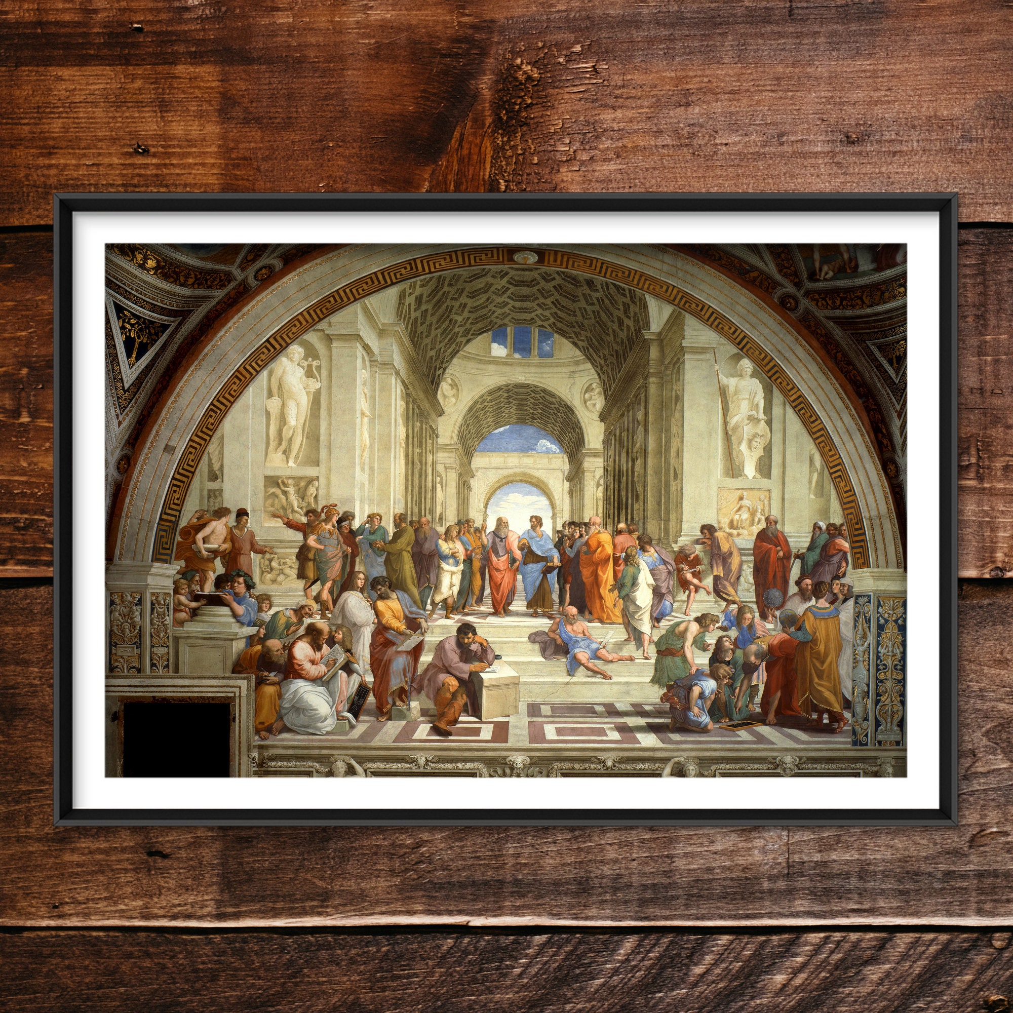 Epic Art 'The School of Athens' by Raphael, Acrylic Glass Wall Art