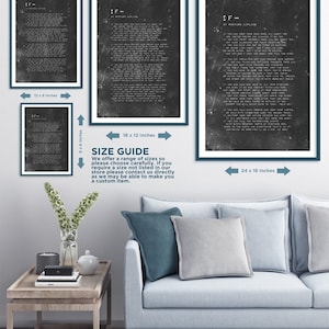 Set of Three Motivational Prints - 3 Poem Posters - Photo Wall Art Gift Museum Quality - Rudyard Kipling If, Invictus, Desiderata Poetry image 3