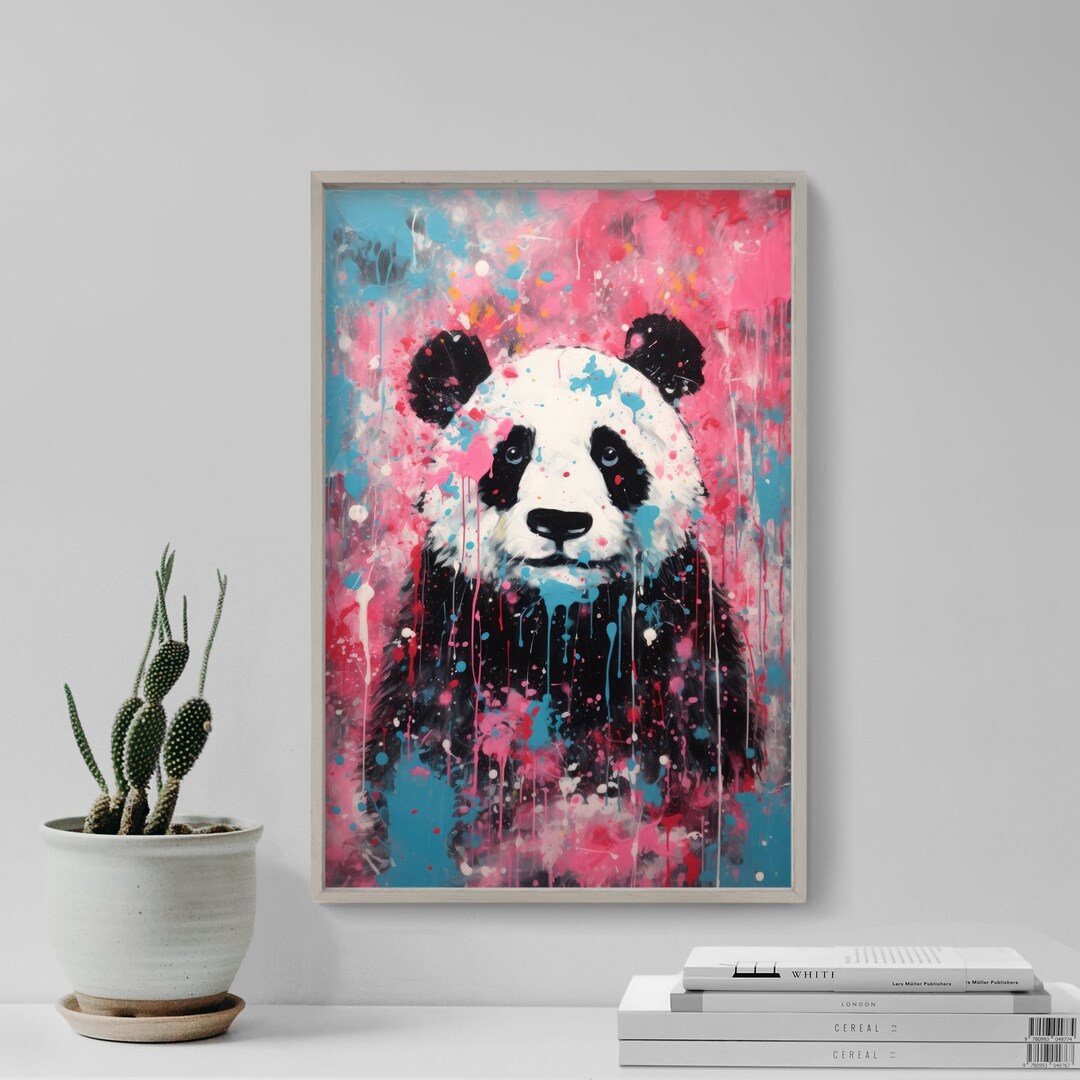 Panda Oil Painting Graffiti - Art Print Poster Painting - Museum ...
