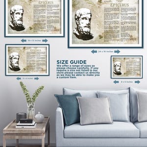 The Wisdom of Epicurus - Original Art Print Featuring His Greatest Quotes - Photo Poster Gift Poet Philosophy Greek Philosopher image 5