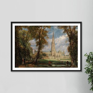 John Constable - Salisbury Cathedral from the Bishops Grounds (1823) - Reproduction of a Classic Painting - Photo Poster Print Art Gift
