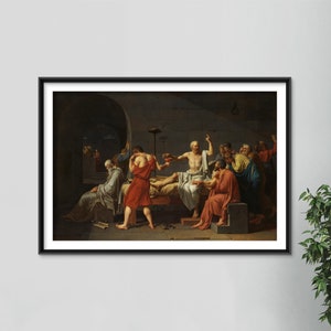 Jacques-Louis David - La mort de Socrate (1787) - Peinture classique Photo Poster Print Art Gift - Philosophie Peinture, Socrate Peinture